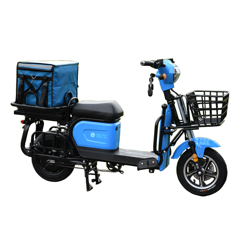 EB-JSHNA Electric Delivery Bike with insulated food box navigating urban streets
